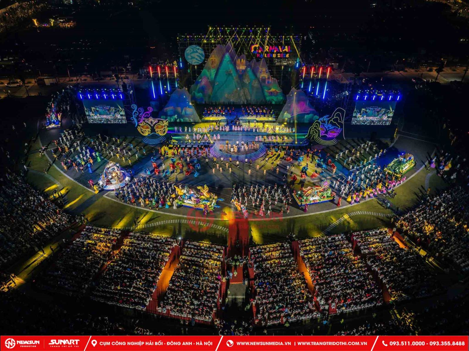 Thi công sự kiện sân khấu trên biển Carnaval 2025 tại Hạ Long, Quảng Ninh